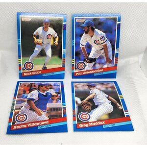 1990 Leaf Inc. Cubs Collectible Vintage Series 1 Trading Card Bundle